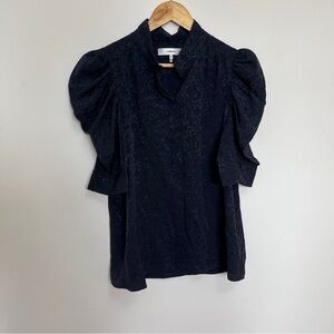 FRAME Gillian Silk Navy Blouse Shirt Women’s Size Small Party Wear Festive NWOT